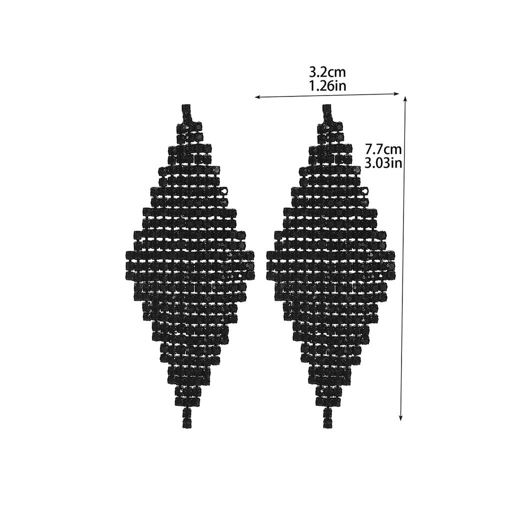 Electrophoresis Red Long Earrings Anti-Allergy High-Grade Delicate Crystal Earrings Women's Earrings 1 Pair