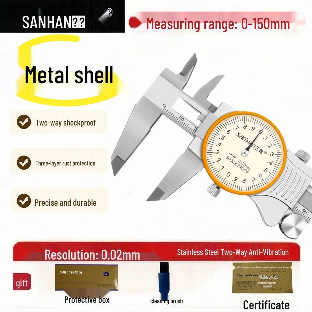 High Precision Shockproof Dial Vernier Caliper 150-300mm