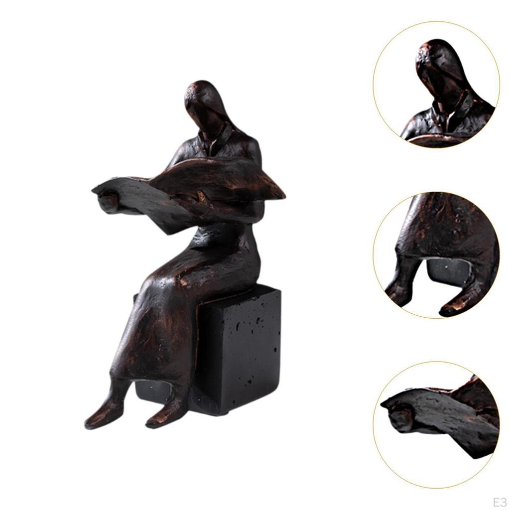 Figurka Czytelnik Dzieło Sztuki Podpórka do Książek Żywica Nowoczesny Design Rzeźba do Salonu Biura Półki