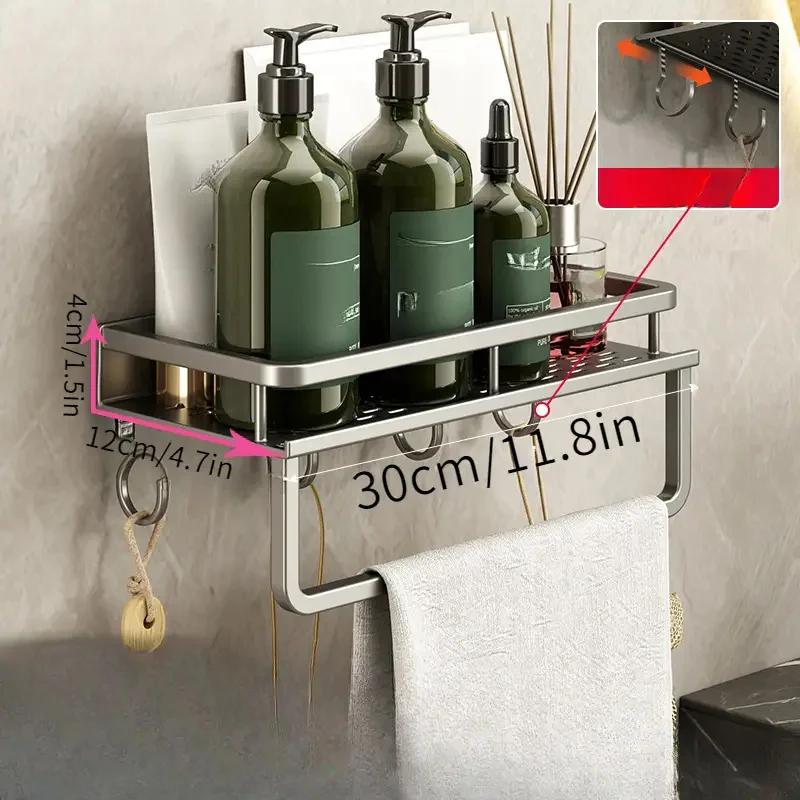 Pistolengrau Badezimmer Aufbewahrungsregal Handtuchhalter Kosmetikregal Aufbewahrung, Geeignet für Badezimmerartikel Aufbewahrung Acrylregal Seifenhalter