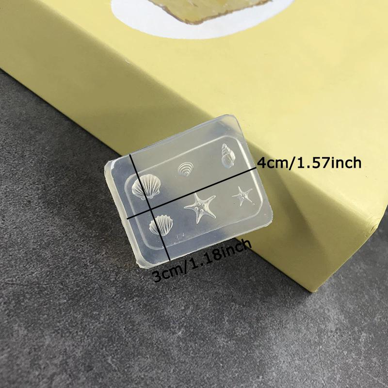 WTEMPO DIY Creative Silicone Molds Ocean-style Shell-Shape-Design Nail Art Molds Bow Shaped Carved Molds Resin Liquid Handicraft Gifts Making Molds