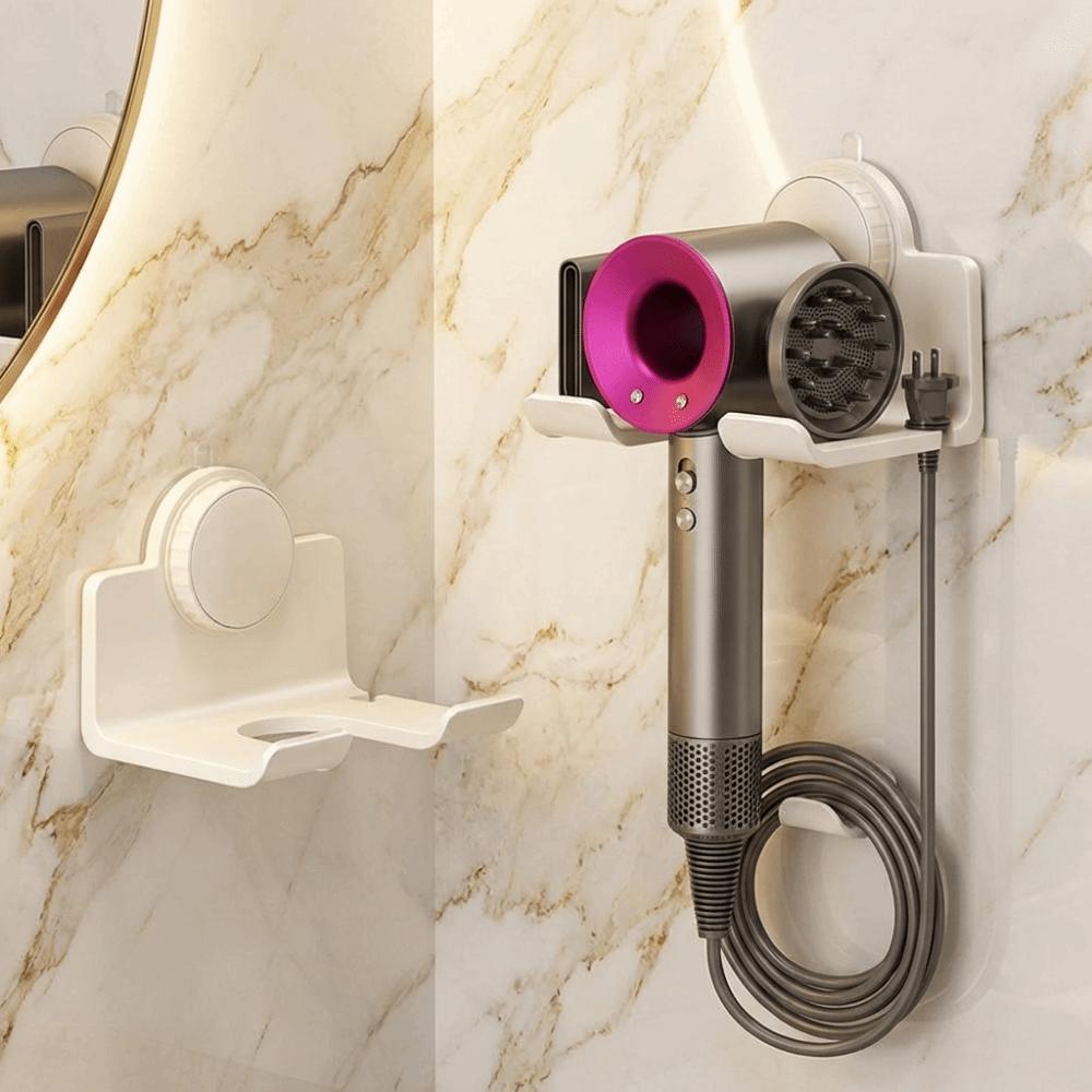 Punch Free Suction Cup Hair Dryer Holder Space Aluminum Hair Blow Dryer Holder  Bathroom