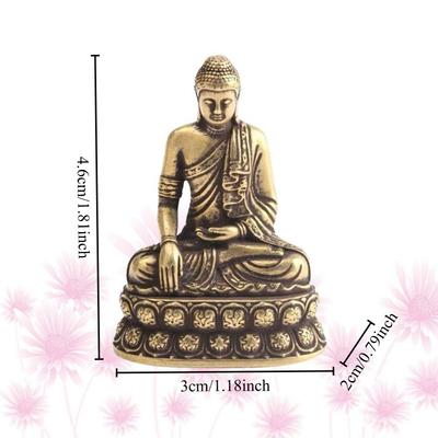 1PC Pure Copper Sakyamuni Buddha Statue Fengshui Figurine Craft Ornament Home Office Decor