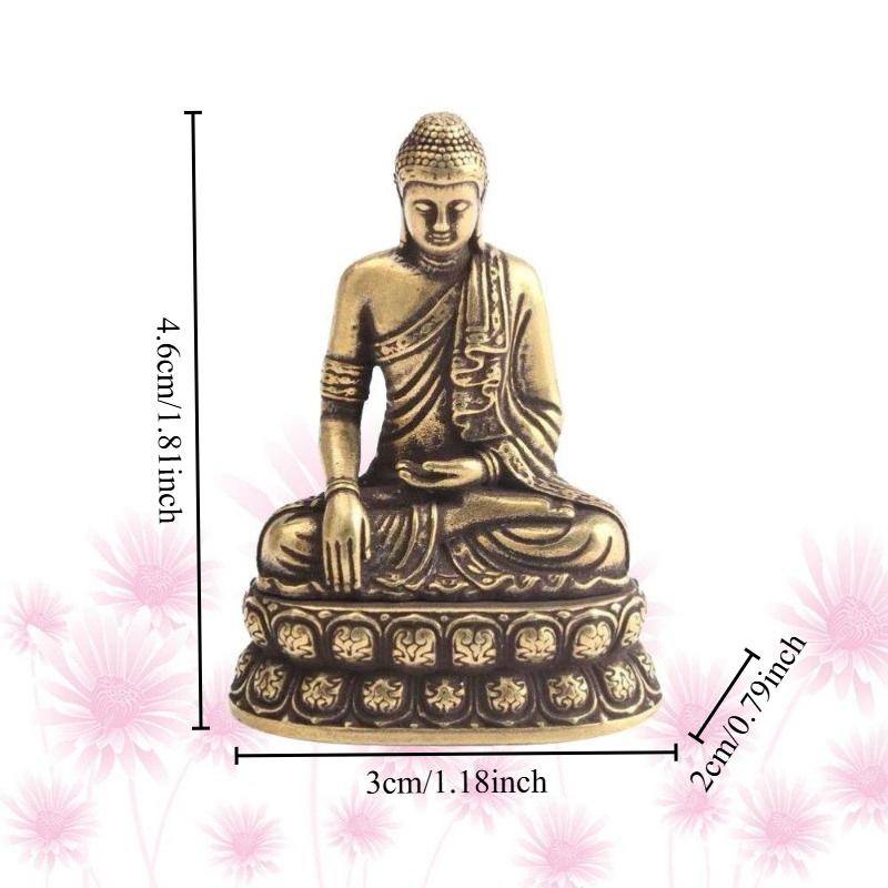 1PC Pure Copper Sakyamuni Buddha Statue Fengshui Figurine Craft Ornament Home Office Decor