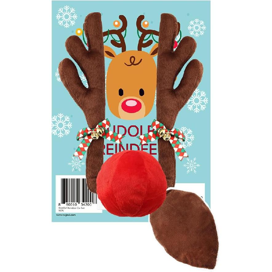 

Premium Reindeer Antlers for Cars - Car Christmas Decorations Antlers with Nose and Tail Auto Accessories