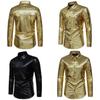 Satin Finish Long Sleeve Shirt With Gold Foil Detail For Casual And Night Out