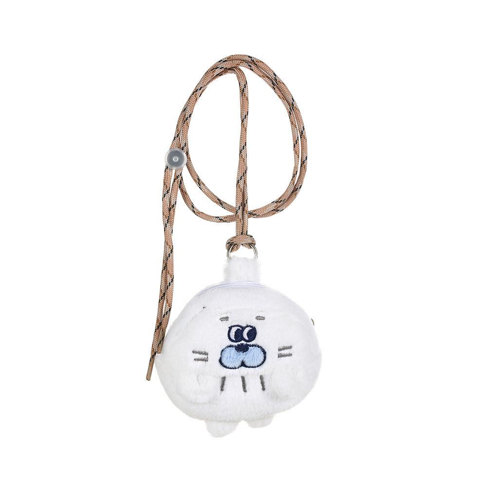 Cute Pudding Little Seal Plush Neck Hanging Earphone Case Coin Purse Cartoon Girlfriends Mini Bag Sweet