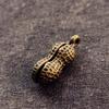 Vintage Brass Frog Statue Solid Peanut Pendant Charm Creative Tea Pet Figurine  Keychain Decoration