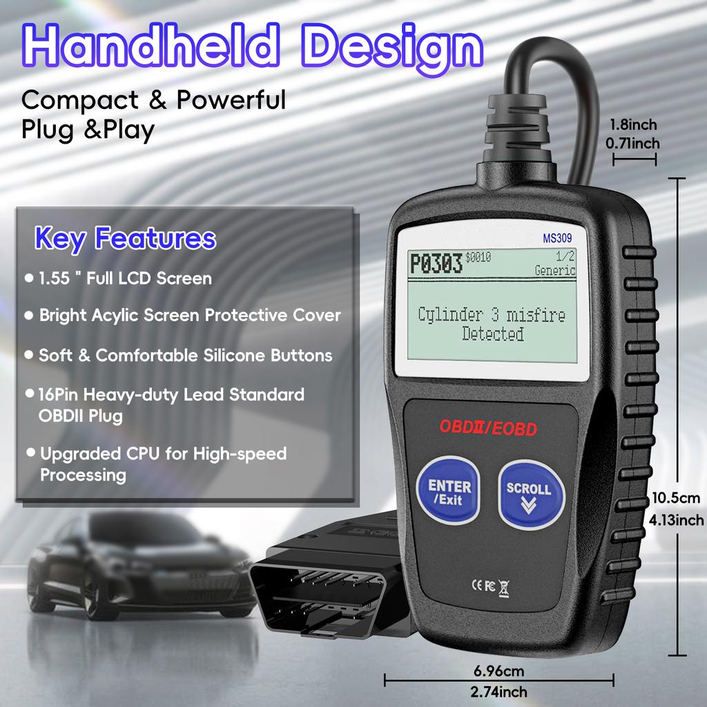 Autoskener OBD2 Čtečka kódů Skener závad motoru Diagnostický skenovací nástroj CAN pro všechna auta s protokolem OBD II od roku 1996