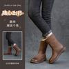 Winter Retro Versatile Leather Snow Boots Women's Korean Version Fashion Velvet Boots Two Wear Casual Black Cotton Shoes