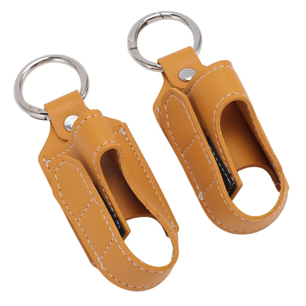 2 Stück Inhalator Tragehalter Verschluss Sicherheitskarabinerclip Tragbarer PU-Leder Inhalator Schutzhalter Kurkuma