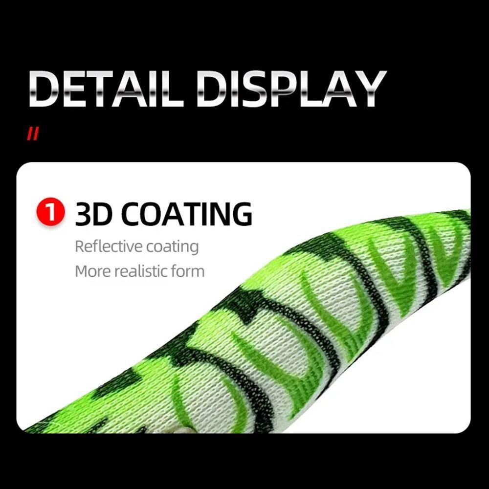 5Pcs 3D Eyes Artificial Fishing Lures Glow In The Dark Wooden Shrimp Bait Saltwater Fishing