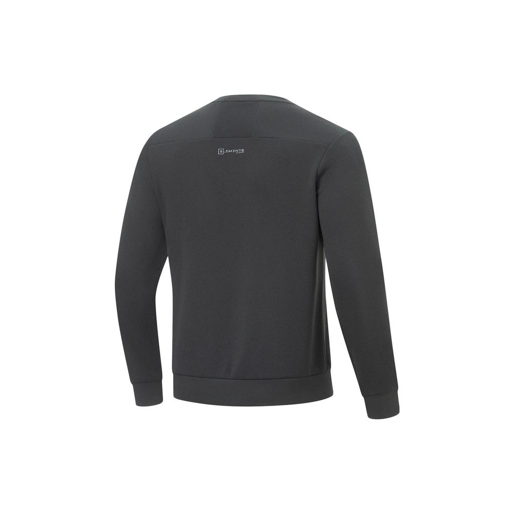 Li Ning Fitness Series Sweatshirts Men's Mixed Black Crew Neck Moderate Regular AWDT433-1