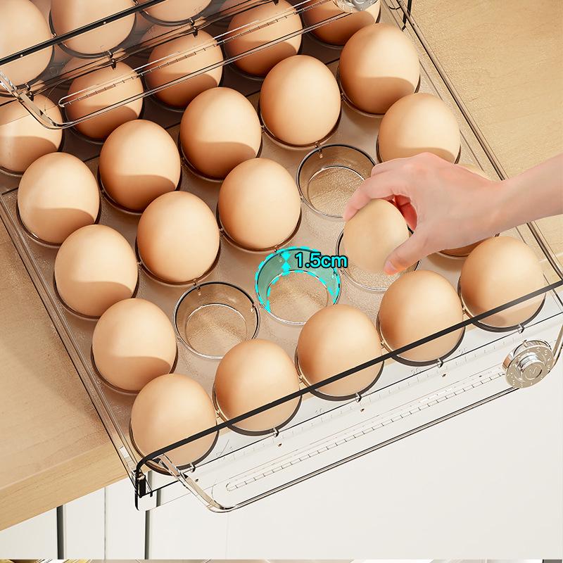 Dvouvrstý úložný box na vejce, zásuvka pro uchovávání čerstvosti do lednice s časovačem