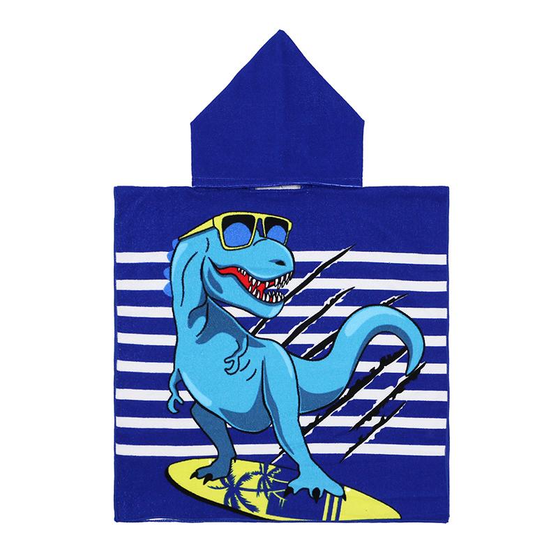 Large Cute Kids Hooded Bath Towel Cloak Cartoon Print Boys Girls Bathroom Beach Can Wear Super Absorbent Child Sunscreen Shawel