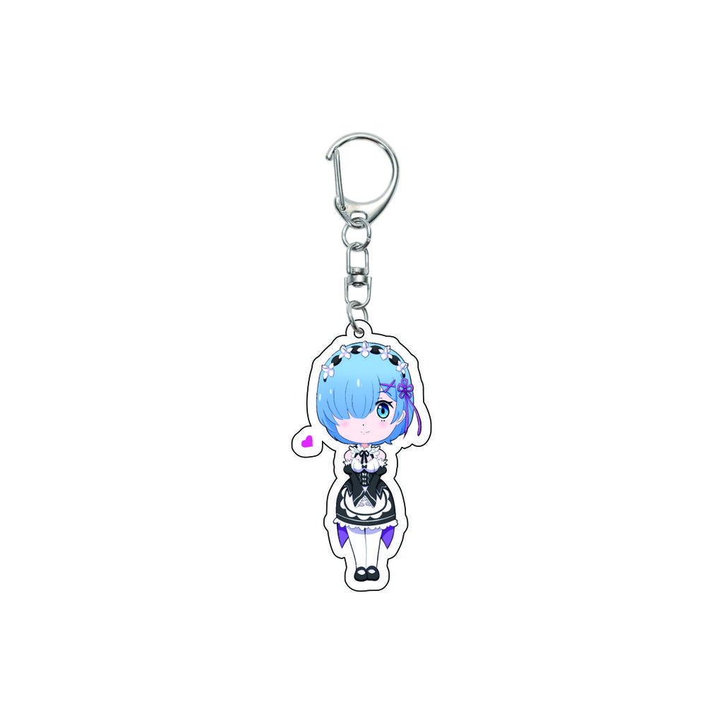 55MM Anime Re:ZERO - Iniziare la Vita in un Altro Mondo Portachiavi Natsuki Subaru Emilia Portachiavi Piastra Modello Acrilica Regali di Natale
