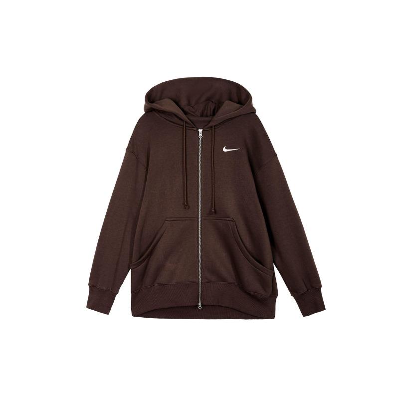 

Nike Однотонная повседневная куртка с капюшоном на молнии Женская куртка Барочно-коричневый DQ5759-237 M