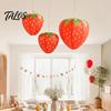 Sweet Style Event Supplies Strawberry Paper Lantern, Pink Fruit Shaped Hanging Decor for Birthday Party, Theme Party Favors Collapsible Round
