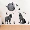 Moon Wolf Wall Sticker Living Room Bedroom Home Background Home Wall Sticker ARI