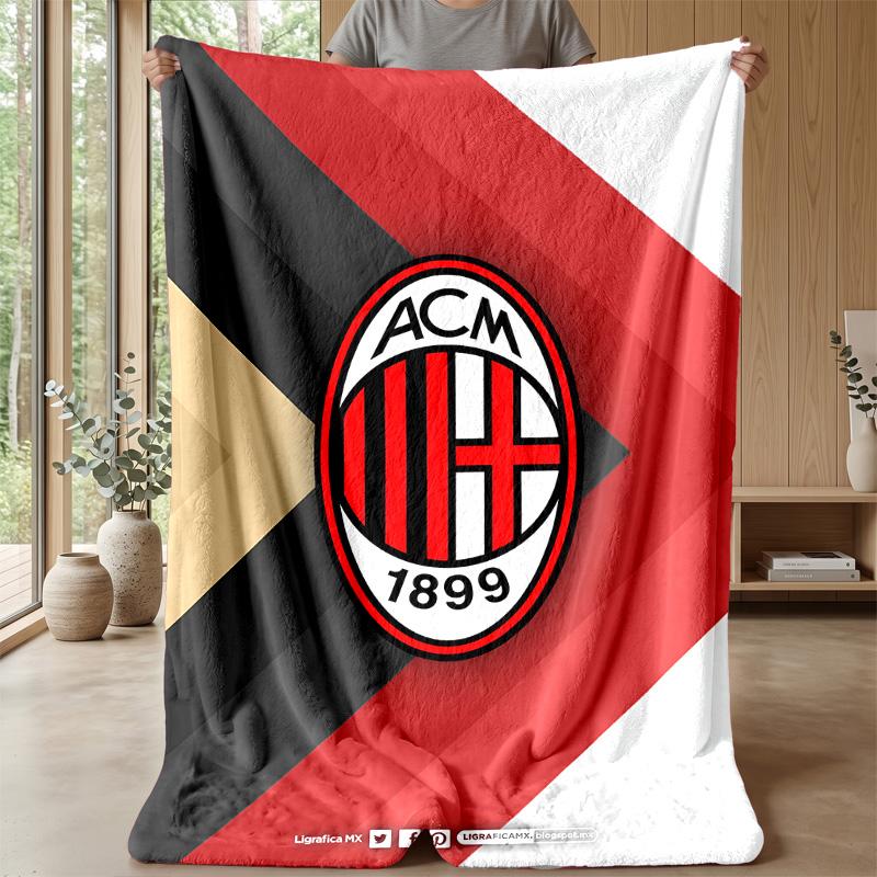 AC Milan Theme blanket Soft Flannel Fleece Blanket Warm Lightweight Throw Blanket for Home Sofa Bed