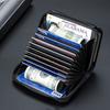 Short Coin Purse Compact Double Buckle Wallet Men'S Card Holder Stylish Pu Leather Wallet For Men'S Accessory Casual Use