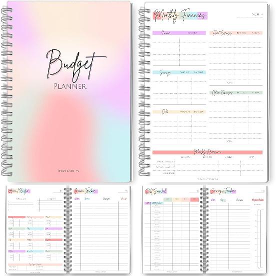 Budget Planner & Monthly Bill Organizer | Finance Budget Planner, Financial Savings, Debt, Income, Expenses, Spending & Bill Trackers - A5 (Colorful