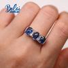 Přírodní kyanit oválný 5*7mm prsten náušnice sada šperků 925 mincovní stříbro jednoduché ženy denní nošení jemné šperky