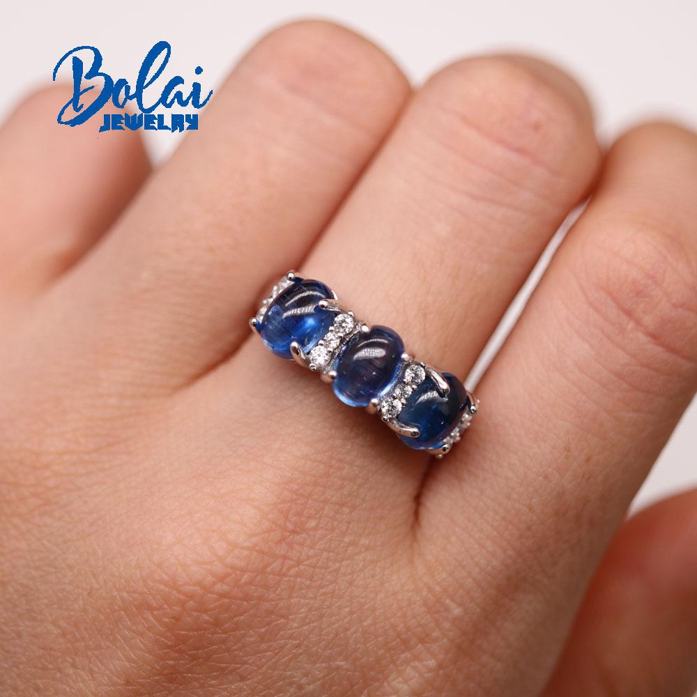 Přírodní kyanit oválný 5*7mm prsten náušnice sada šperků 925 mincovní stříbro jednoduché ženy denní nošení jemné šperky