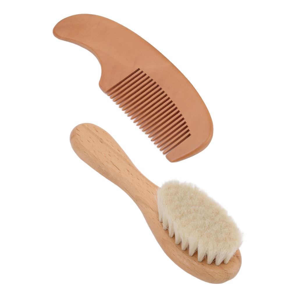 Baby Brush and Comb Set Multifunction Composite Wood and Wool Baby Hair Brush for Men Hair Style Baby Bath