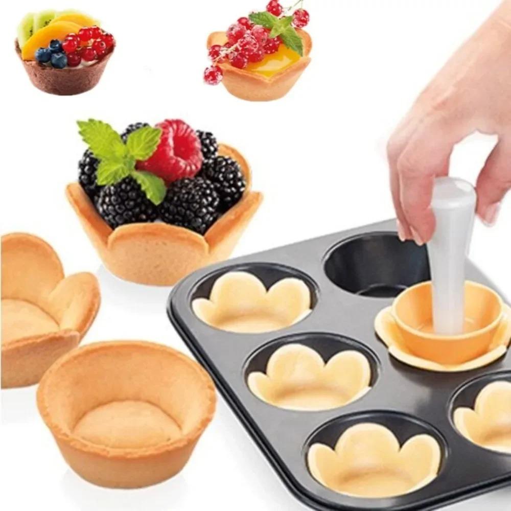 1 Set Gebäckteigstampfer-Set Ausstecher Cupcake-Förmchen Kunststoffstampfer für Eiertarte-Förmchen Multifunktionale Küchenaccessoires