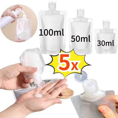 30/50/100ml Yeniden Doldurulabilir Paketleme Çantaları Seyahat Temel Ürünleri Losyon Kozmetik Şampuan Duş Jeli Taşınabilir Çantalar Makyaj Sıvısı Şişeleri