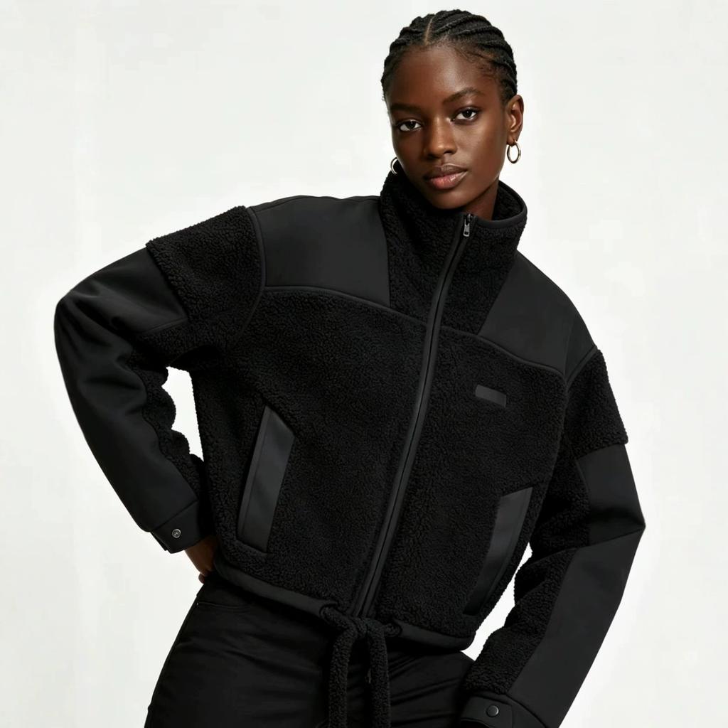 Autumn and winter new simple and fashionable versatile stand-up collar waist short cotton-padded casual jacket