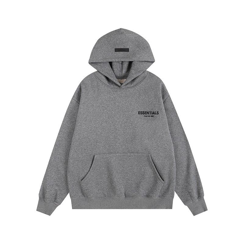 Mens Oversized Hooded Fleece Sweatshirt With Embossed Letter Print - Black Oatmeal Flower Gray Dark Linen