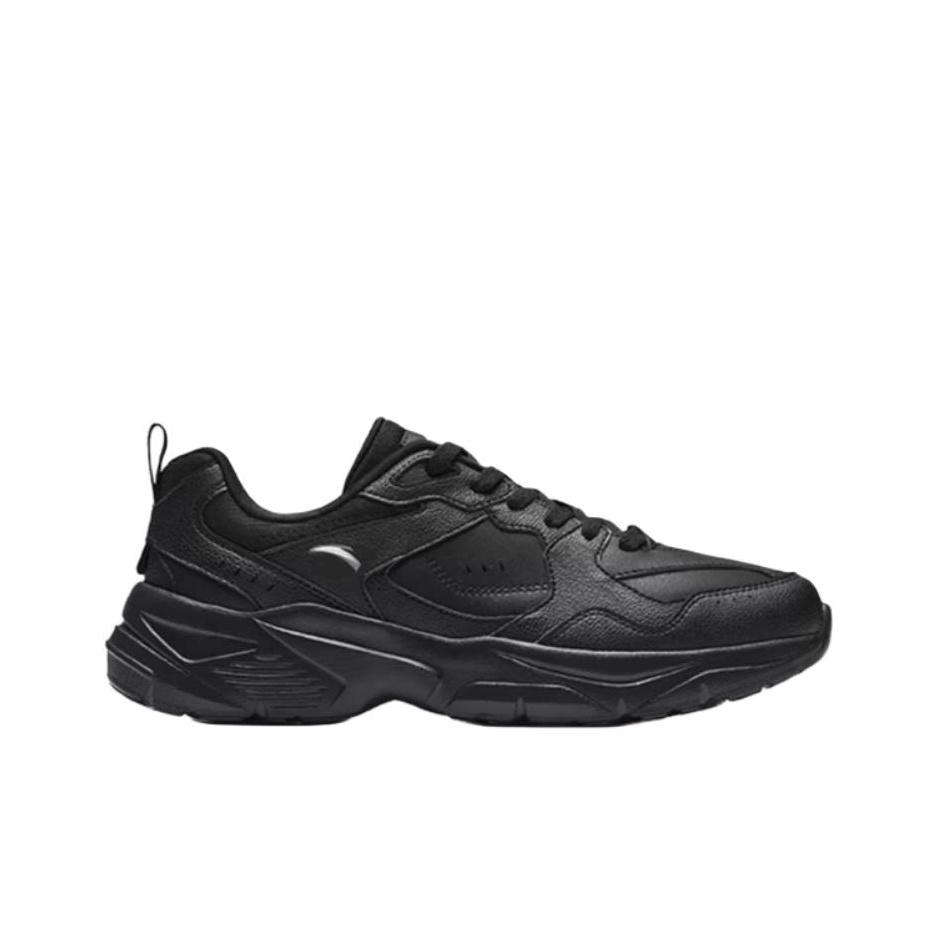 Anta Simple Comfortable Wear-Resistant Waterproof Low-Top Casual Shoes Men Sneaker Black Silver 912538806-5