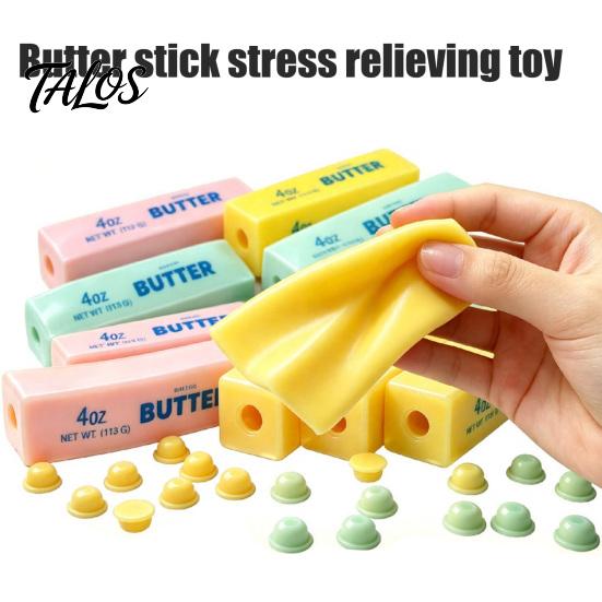 Butter Stick Toy with Stopper DIY Stress Relief Toy, Hollow Fillable Skin TPR Stopper, Empty Bar Squeeze for Teens Adults