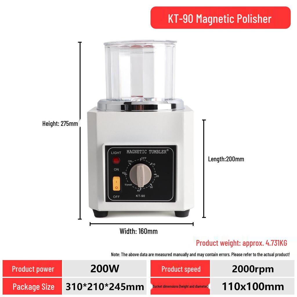 KT185 Magnetic Jewelry Polisher: Automatic Grinding and Deburring Machine