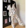 Cute Women Sleep Pajamas Classic Casual Fashion Spring Home Clothes Cartoon Print Sweet Style Lady Lounges