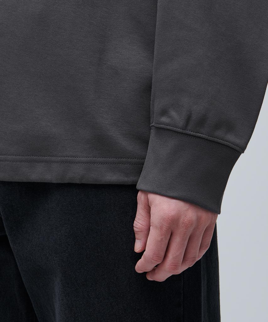 MUSINSA STANDARD Flat Terry Oversized String Sweatshirt [Gunmetal]