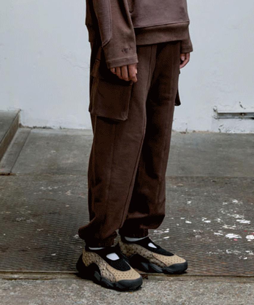 ERER Sweat Cargo Pants Brown