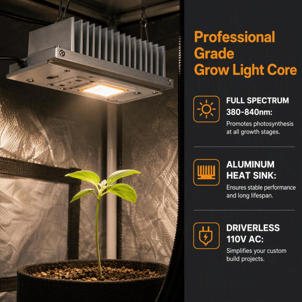120 Degree Beam Angle Full Spectrum Grow Light Aluminum Plant Growth Lamp  Gardening