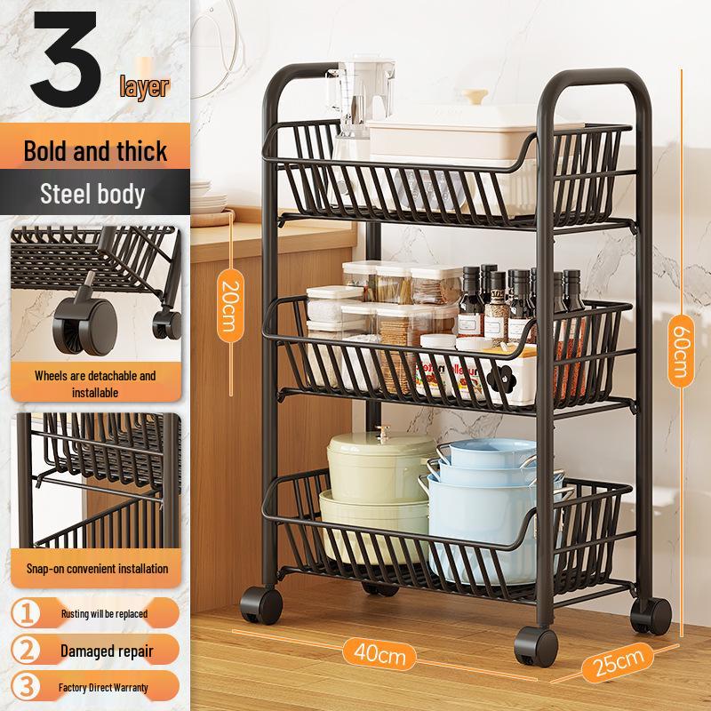 Multi-layer Floor-standing Fruit & Veggie Basket Rack for Kitchen & Home