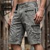 Pantaloncini Cargo Lavati Vintage da Uomo Multitasche Casual Tattici da Lavoro per Esterno