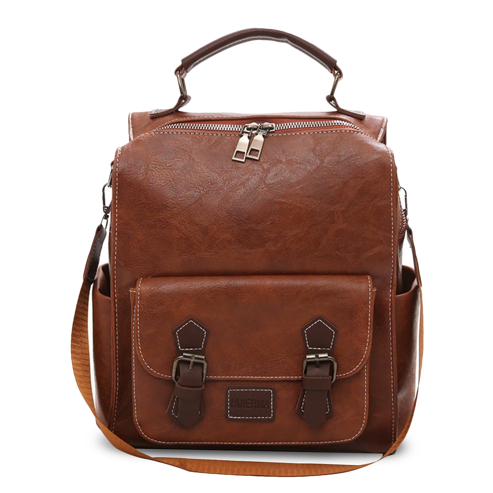 FANDARE Leather A4 Business Retro Large Stylish Faux Leather Fits Solid Light Perfect for Job Hunting Women s Backpack Size Backpack Style 3-Way 5950₽