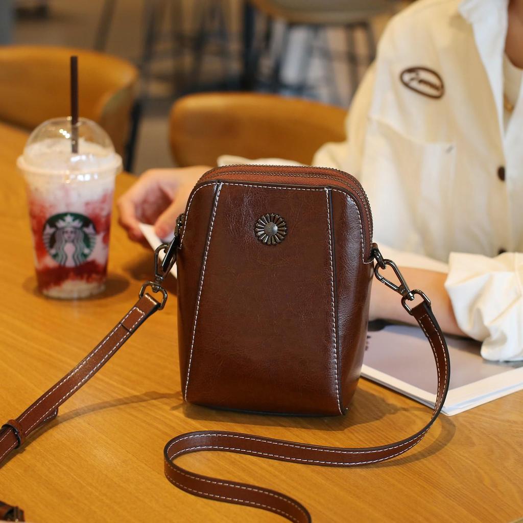 2025 Women's Genuine Leather Crossbody Phone Bag - Versatile High-End Shoulder & Commuter Style