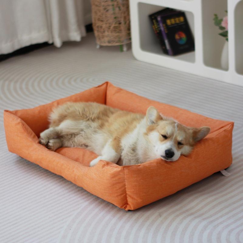 Waterproof Oxford Cloth Pet Bed: All-Season Dog & Cat House with Mat