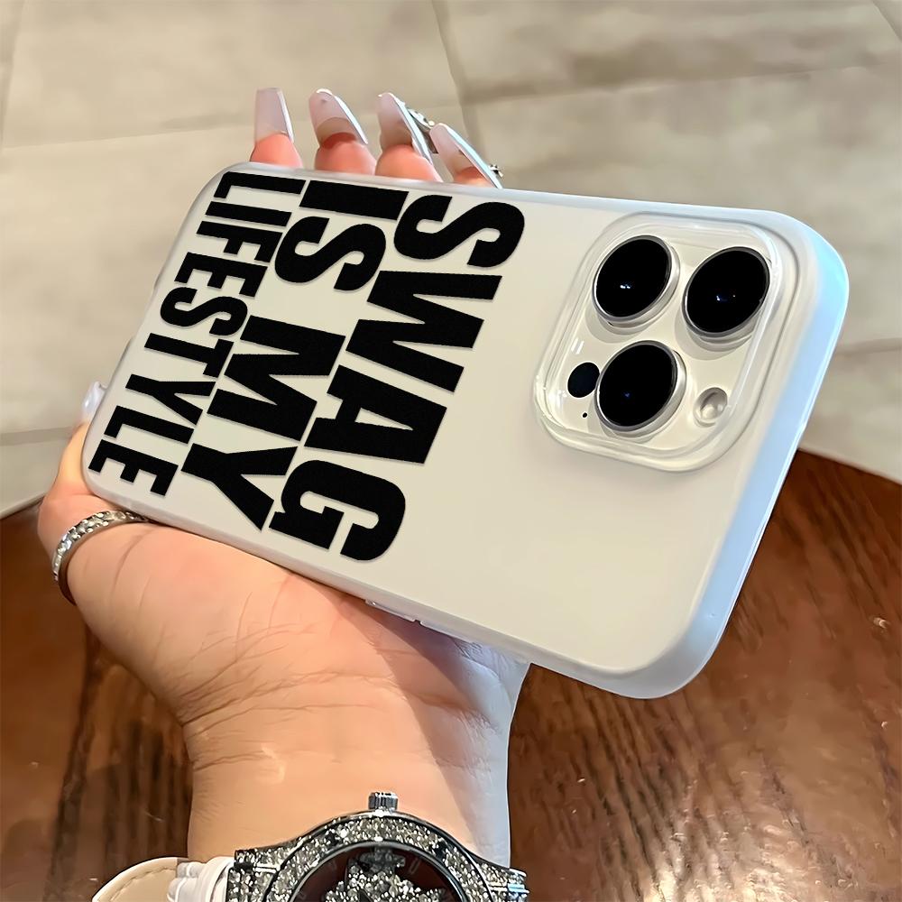 

SWAG Black Font Phone Case For IPhone 17 16 15 14 Plus 13 12 11 Pro MAX 17 Air Screen Protector Casing Shockproof Phone Cover iphone 11 Pro