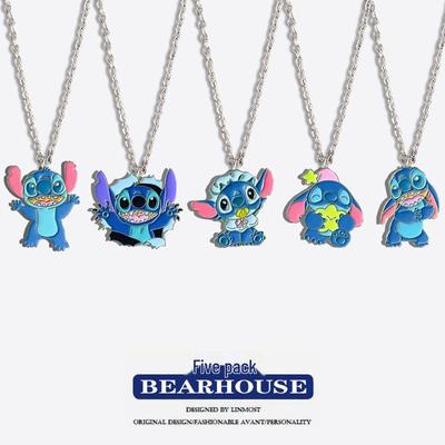 Lilo & Stitch Cartoon Alloy Pendant Necklace - Best Friend or Couple Gift