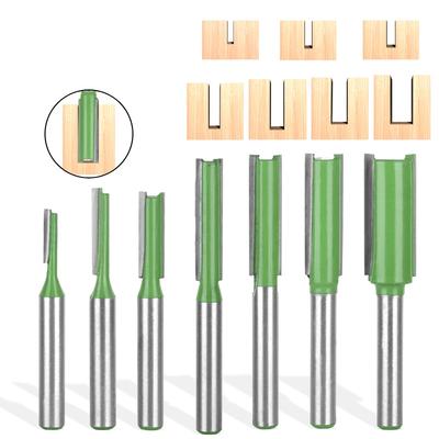 6/8/12MM 1/4′′ 1/2′′ STOPKA Zarovnávací fréza se 4 břity Dřevoobráběcí fréza Na dřevo Sada fréz Nová