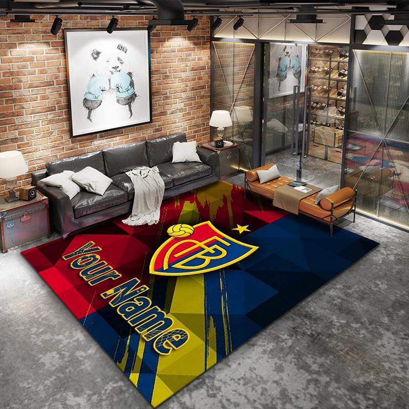 Fc Basel Crest Custom Name Carpet Rug For Living Room Bedroom Home Sofa Decoration Kids Play Nonslip Floor Mat