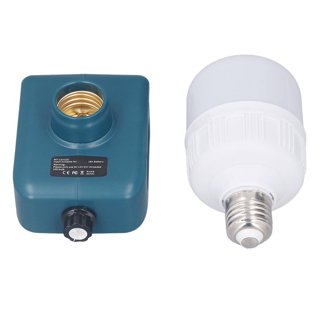Battery Powered Work Light Bulb E27 Adjustable Brightness LED Bulb for 18V BL1815 BL1820 BL1830 BL1840 BL1850 BL1860